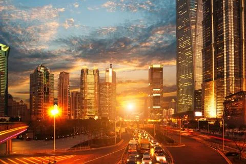 Panorama of shanghai Stock Photos