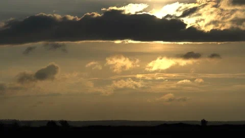 Panorama shot of clouds in the sky in sunset Stock Footage 155648235