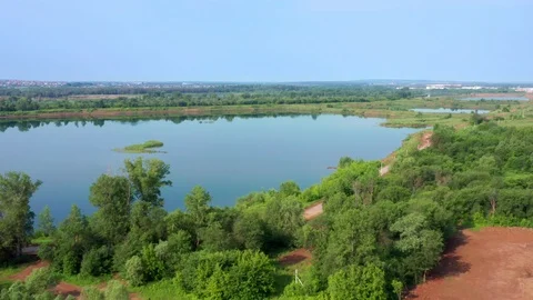The panorama shot of the lake. Stock Footage 112002931