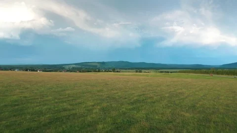 The panorama shot over the meadow. 스톡 동영상 112095117
