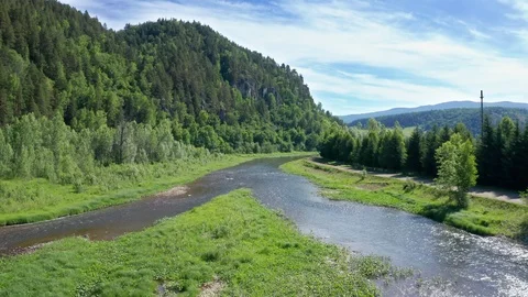 The panorama shot over the river. Stock Footage 112330689