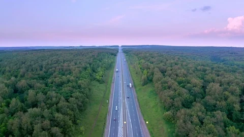 The panorama shot over the road. Stock Footage 112006017