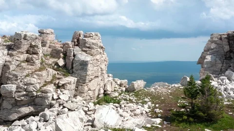 The panorama shot the rocks. 스톡 동영상 112926779