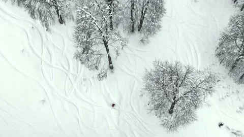 Panorama skiing of professionals in mountains Stock Footage 236935160