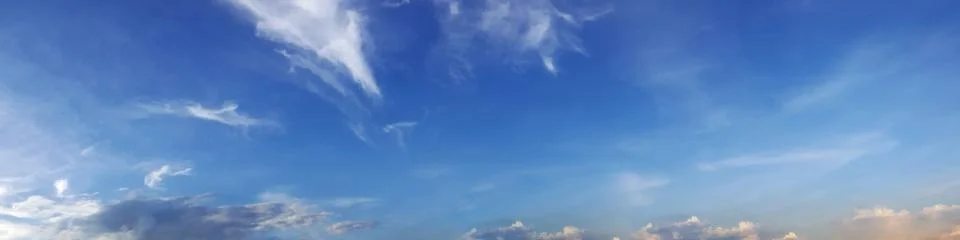 Panorama sky with cloud on a sunny day. Stock Photos