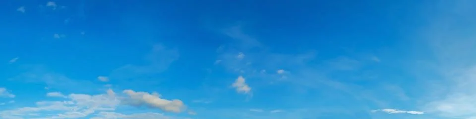 Panorama sky with cloud on a sunny day. Stock Photos