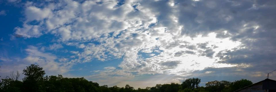 Panorama of the sky with clouds Stock Photos