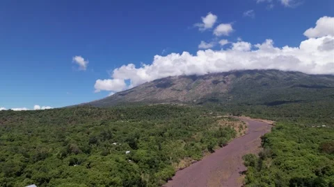 Panorama of the sky from a volcano in Bali Stock Footage 255872504