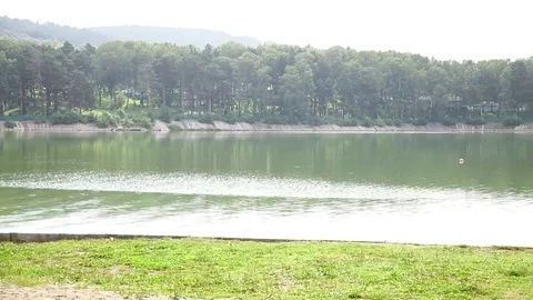 Panorama of a small lake Stock Footage 115330818