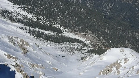 Panorama of Snow Mountain Range Landscape Video stock 74109016