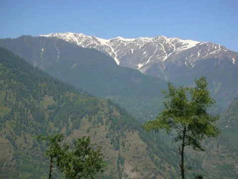 A panorama of snow mountain range Stock Photos