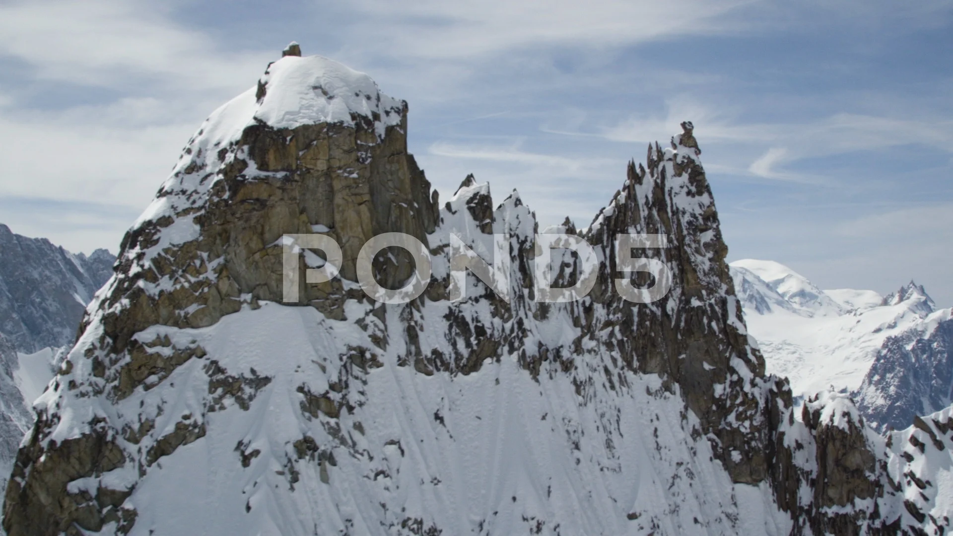 Panorama Of Snowy Rocky Mountain Ridge W Stock Video Pond5