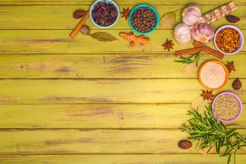 Panorama of spices Foto stock