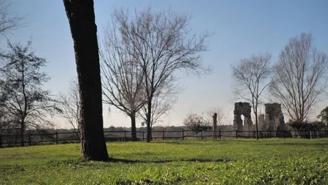 Panorama. spring park in Rome Stock Footage 232339077