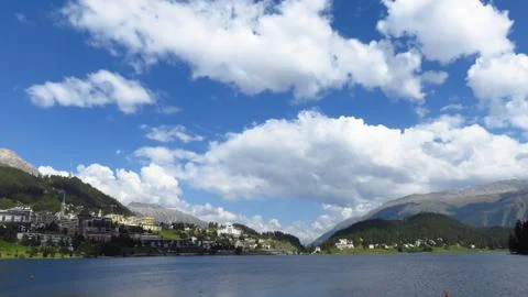 Panorama of St. Moritz Stock Photos