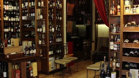 Panorama store wine Stock Footage 46072853