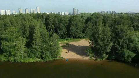 Panorama of the Strogino floodplain 스톡 동영상 144249610