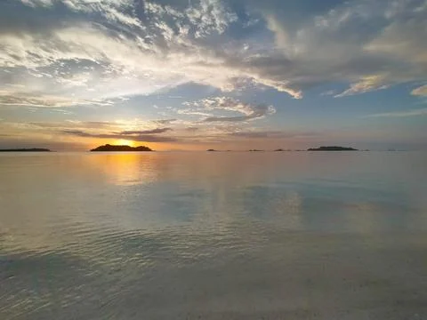 Panorama Sunset Beach Stock Photos