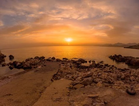 Panorama Sunset from Beach view Stock Photos