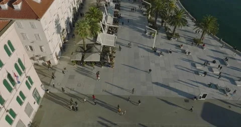 Panorama at sunset of the city Split Stock Footage 207741127