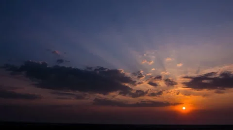 Panorama sunset with clouds Stock Footage 41232549