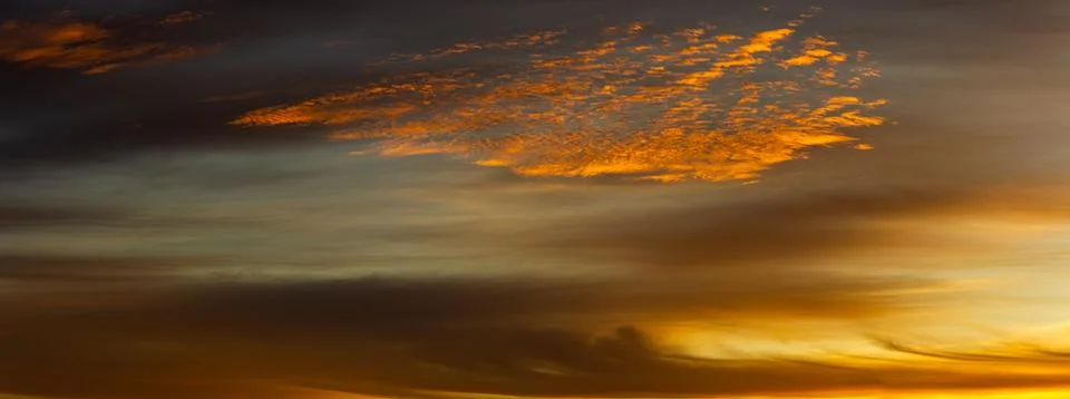Panorama sunset cloudscape Stock-Fotos