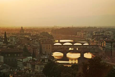 Panorama of a sunset in Florence Stock Photos