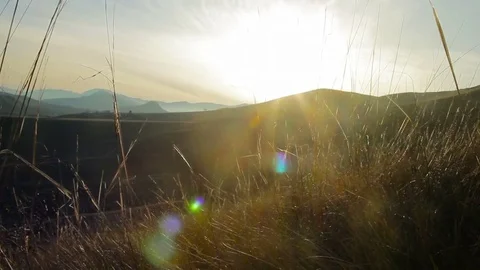 Panorama - sunset in the mountains Stock Footage 75558698