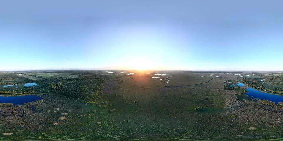 Panorama of the sunset Stock Photos