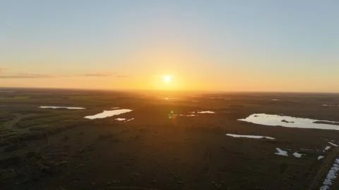 Panorama of the sunset Stock Photos