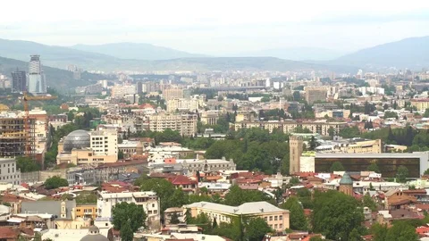 Panorama of Tbilisi Stock Footage 76302966