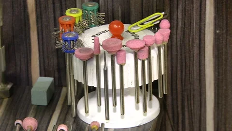 Panorama of the tools in the jewelry workshop Stock Footage 103564677