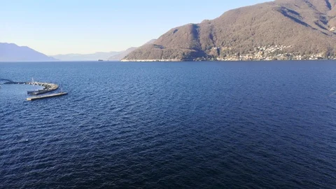 Panorama from the top of Lake Maggiore Stock Footage 123901089