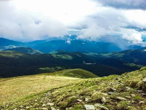 Panorama from the top of Mount Hoverla Stock Photos