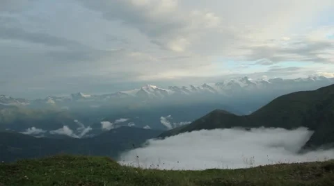Panorama from the top of the mountain at dusk Stock Footage 41493269