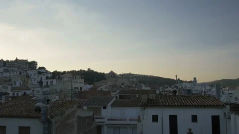 Panorama Of Tossa de Mar In The Evening Stock Footage 100707803