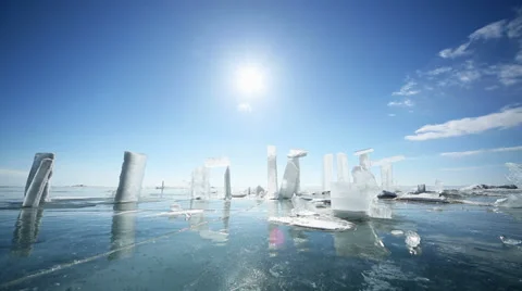 Panorama towards an ice block Video stock 36602801