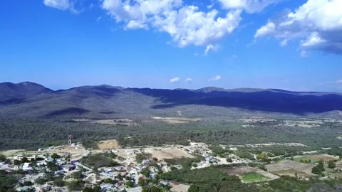 Panorama of Town Surrounded by Hills Stock Footage 306801878
