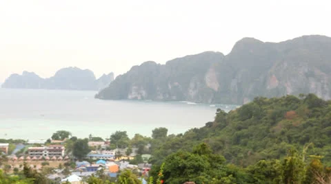Panorama of tropical island Stock Footage 24771323