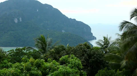 Panorama of tropical island Stock Footage 24771334