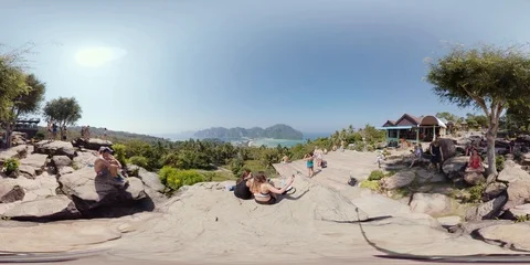 Panorama of tropical island Phi Phi, Thailand Stock Footage 87736441