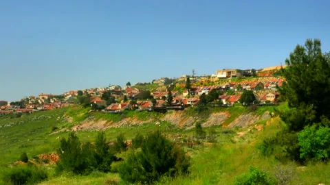 Panorama of the Upper Galilee surrounding town Metula. Northern Israel Stock Footage 145919092