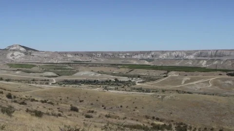 Panorama of the valley between the hills Stock Footage 72771028
