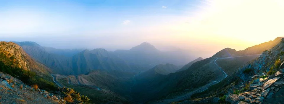 Panorama of Valley Stock Photos