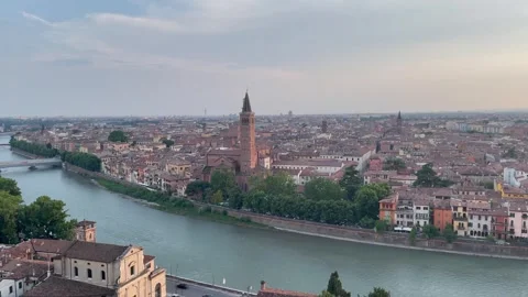 Panorama of Verona at Sunset Vidéo 243838101