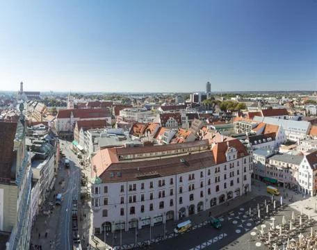 Panorama view of Augsburg Stock Photos
