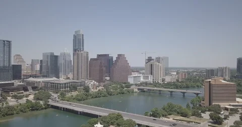 Panorama view of Austin Texas cityscape and river Stock Footage 127580793