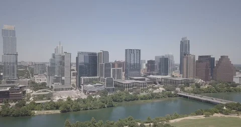 Panorama view of Austin Texas cityscape and river Stock Footage 127580908