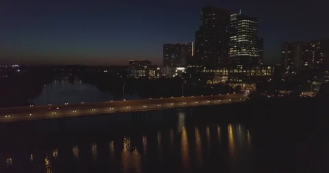Panorama view of Austin Texas cityscape and river Stock Footage 127581265