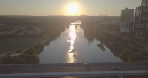 Panorama view of Austin Texas cityscape and river Stock Footage 127581283